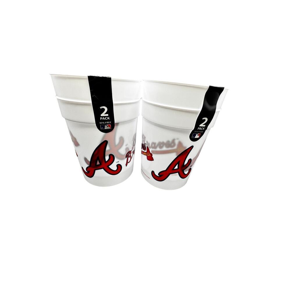 NWT 4 Pack Plastic Braves Drinking Cups BPA Free